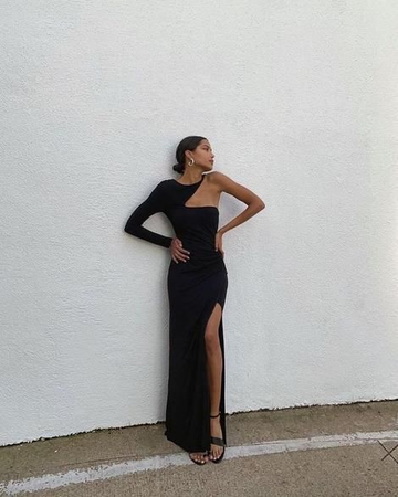 Unique Black Slit Long Prom Dress£¬Sexy Evening Dress HZ1023
